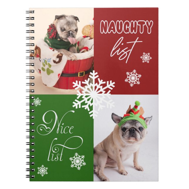 Caderno Espiral Pugs malvados e legais (Frente)