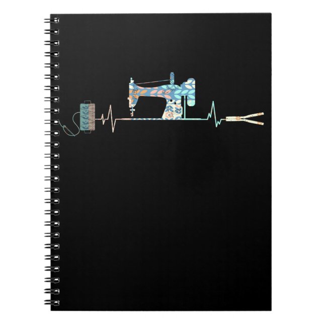 Caderno Espiral Pulsação da Máquina de Costura (Frente)