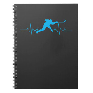 Caderno Espiral Pulsação do coração do hóquei em gelo