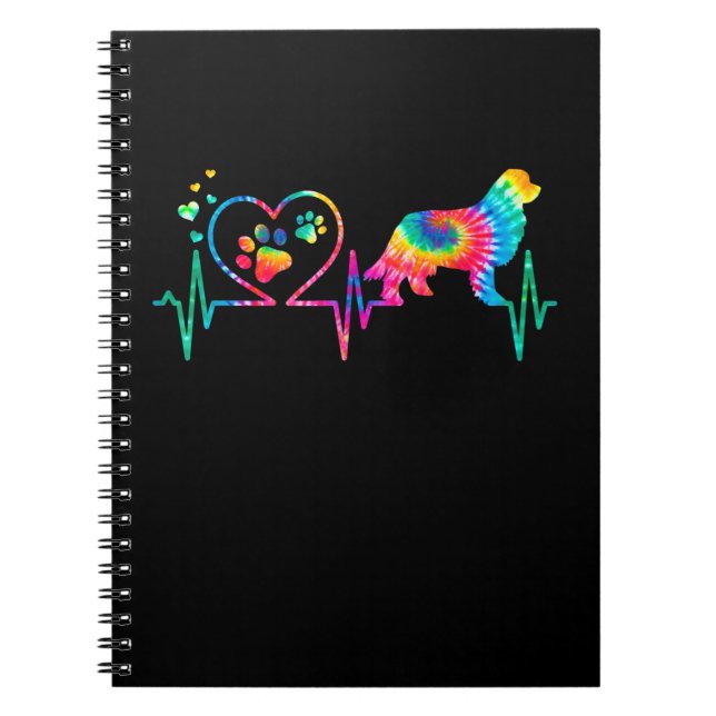 Caderno Espiral Pulso de pai da Newfie | presente para cães tintos (Frente)