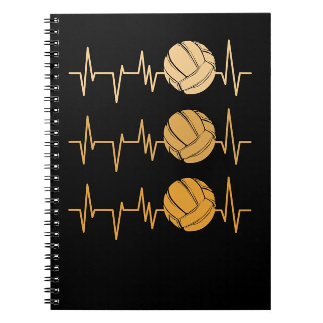 Caderno Espiral Pulso de Voleibol Pulso EKG de 88 Volles (Frente)