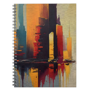 Caderno Espiral Pulso Urbano – Cidade Abstrata em Ritmo Vertical