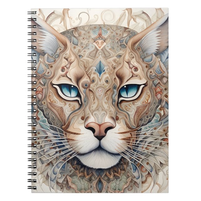 Caderno Espiral Puma Face Surreal Art (Frente)