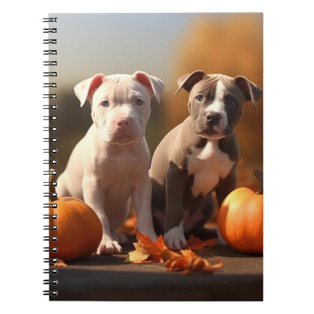 Caderno Espiral Pumpkin de Apelido de outono de Pitbulpy (Frente)