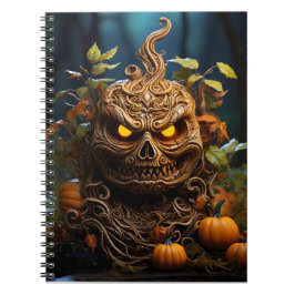 Caderno Espiral Pumpkin E Folhas De outono Do Halloween