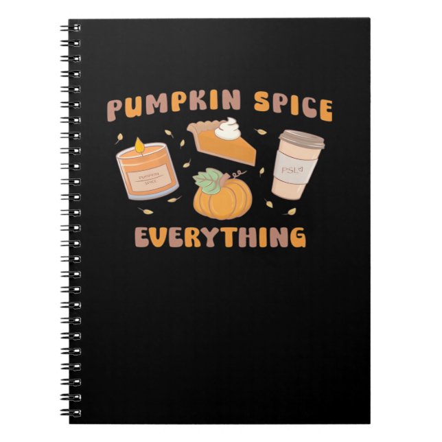 Caderno Espiral Pumpkin Especiaria Tudo Engraçado Outono (Frente)