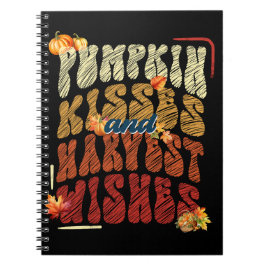 Caderno Espiral Pumpkin Kisses e Eixos de Colheita, Laranja Fall