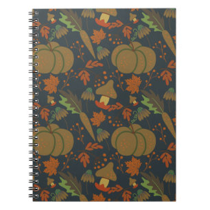 Caderno Espiral Pumpkin sem pele e cenoura fundo escuro