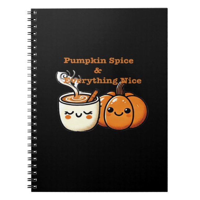 Caderno Espiral Pumpkin Spice e Tudo Muito Bom - outono (Frente)
