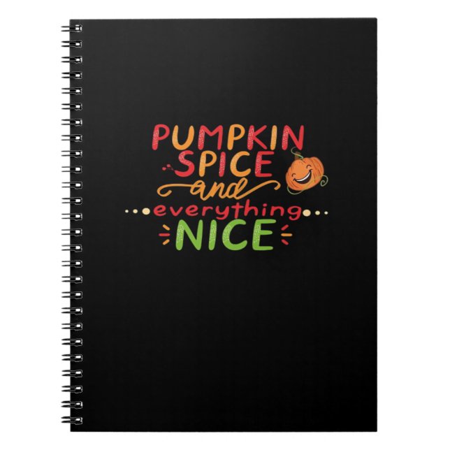 Caderno Espiral Pumpkin Spice E Tudo O Que É Boa Citação De Slogan (Frente)