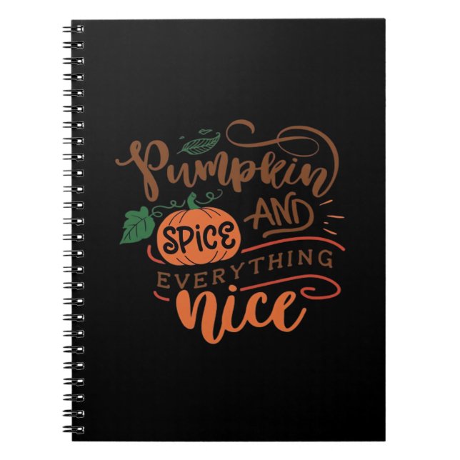 Caderno Espiral Pumpkin Spice E Tudo O Que É Boa Lama (Frente)