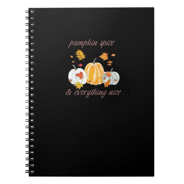 Caderno Espiral Pumpkin Spice e tudo o que é bom slogan (Frente)