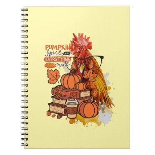 Caderno Espiral Pumpkin Spice e tudo o que é legal Fall Chicken Vi