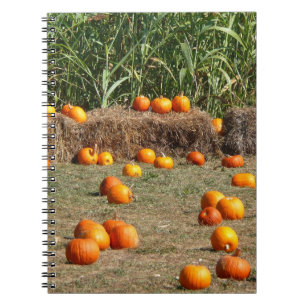 Caderno Espiral Pumpkins, Milho e Fotografia de Colheita de outono