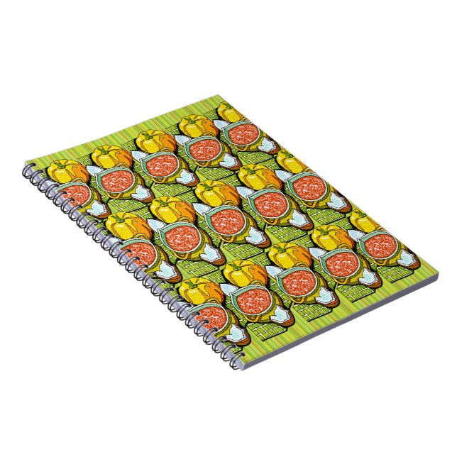 Caderno Espiral Pumpkins, Sopa e Fundo Raspado (Lado Direito)