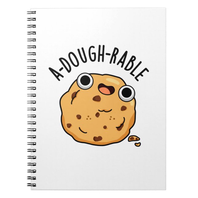 Caderno Espiral Pun de Biscoito Engraçado Adorável (Frente)