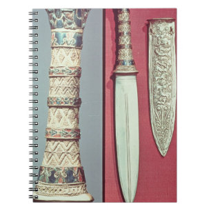 Caderno Espiral Punhal Dourado e bainha, tesouro de Tutankhamun,