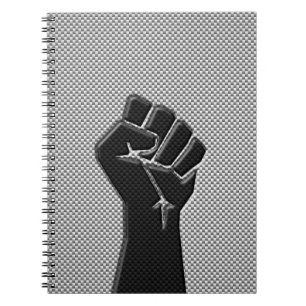 Caderno Espiral Punho da solidariedade no estilo do impressão da