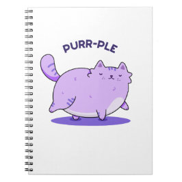 Caderno Espiral Punho de Gato Gordinho Engraçado Roxo 