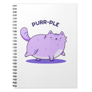 Caderno Espiral Punho de Gato Gordinho Engraçado Roxo