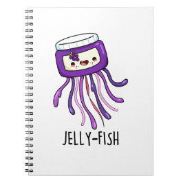 Caderno Espiral Punho de Janela de Geléia Engraçada de Água-viva 