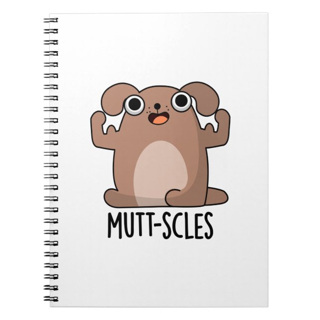 Caderno Espiral Punição de mutt-scles Animais Engraçados de Cachor (Frente)