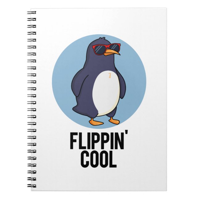 Caderno Espiral Punição de Pinguim Engraçado e Legal  (Frente)