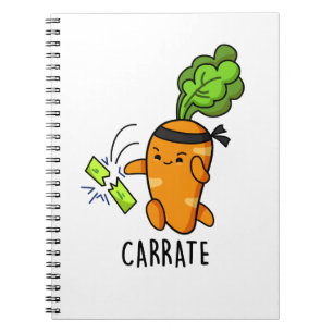 Caderno Espiral Punição Engraçada de Cenoura de Caratê 