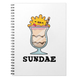Caderno Espiral Punição Engraçada de Sorvete de Domingo Sundae 
