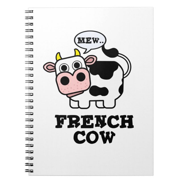 Caderno Espiral Punição engraçada de vaca francesa  (Frente)