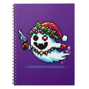Caderno Espiral Punk Ghost Natal - Feriado de Arte Edgel Pixel