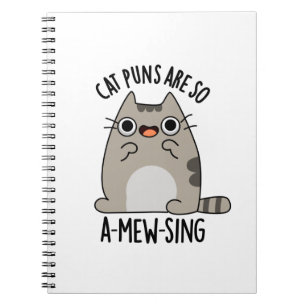 Caderno Espiral Puns de Gato São Tão A-mew-sing Divertidos Puns de