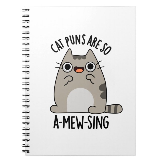 Caderno Espiral Puns de Gatos São Tão Di-vertidos Animais Engraçad (Frente)