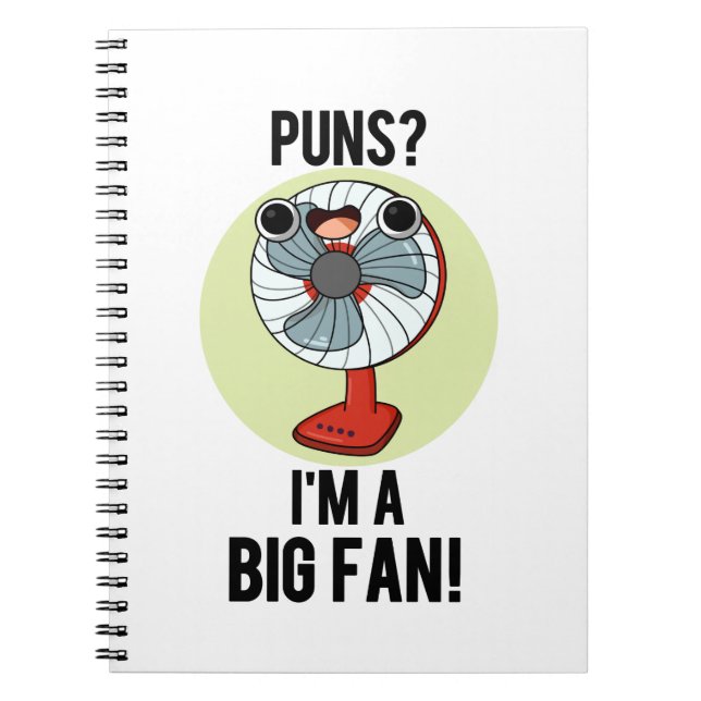 Caderno Espiral Puns Eu Sou Um Grande Ventilador Trocadilho de Ven (Frente)