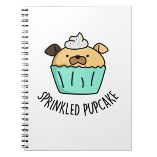 Caderno Espiral Pupcake Salpicado Piada Engraçada de Cupcake de Ca