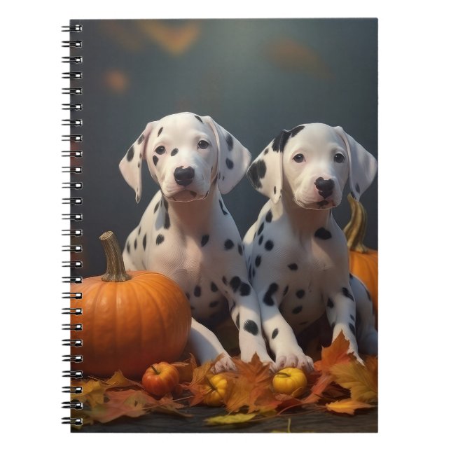 Caderno Espiral Puppkin Dalmacio de outono (Frente)