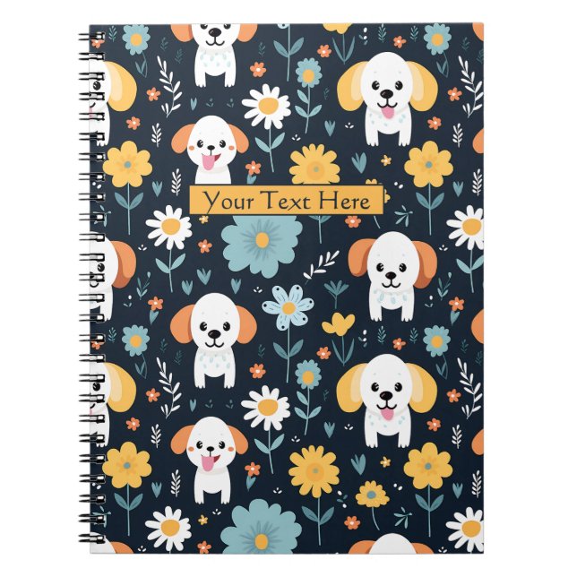 Caderno Espiral Puppy Personalizado Adorável (Frente)