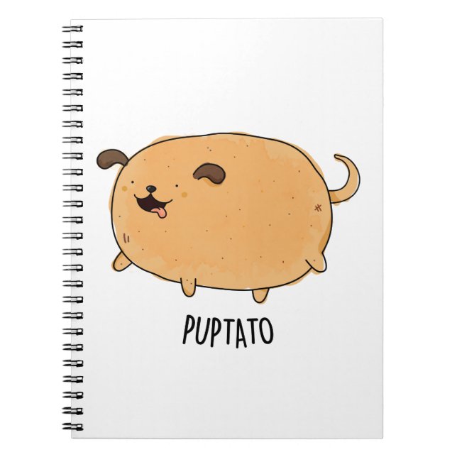 Caderno Espiral Puptato Funny Puppy Potato Pun (Frente)
