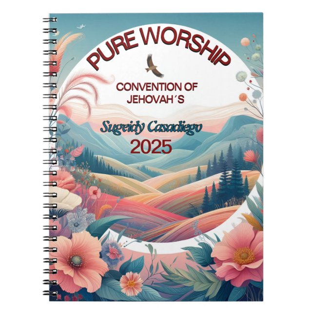 Caderno Espiral  Pure Worship Convention  of Jehovah's  (Frente)