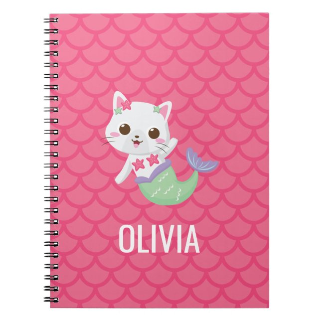 Caderno Espiral Purmaid gatinho cor-de-rosa escalável personalizad (Frente)