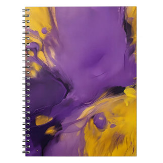Caderno Espiral Purple and Gold Abstract