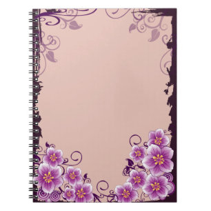 Caderno Espiral Purple Floral