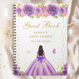 Caderno Espiral Purple Floral Dark Skin Princess Sweet