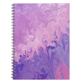 Caderno Espiral Purple Liquid Marble Abstract Pattern
