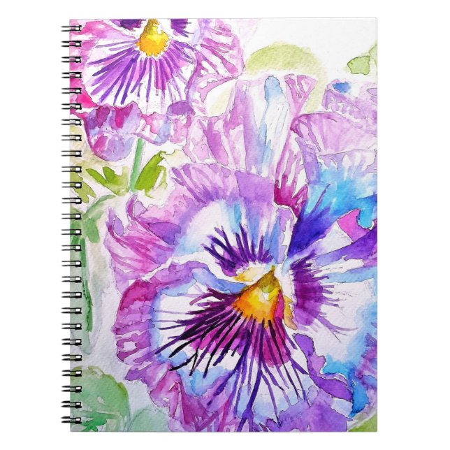 Caderno Espiral Purple Pansy Watercolour Flower Playing Cards Set (Frente)