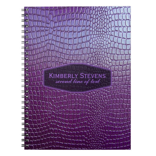 Caderno Espiral Purple Tone Snake Skin Faux Leather Look (Frente)