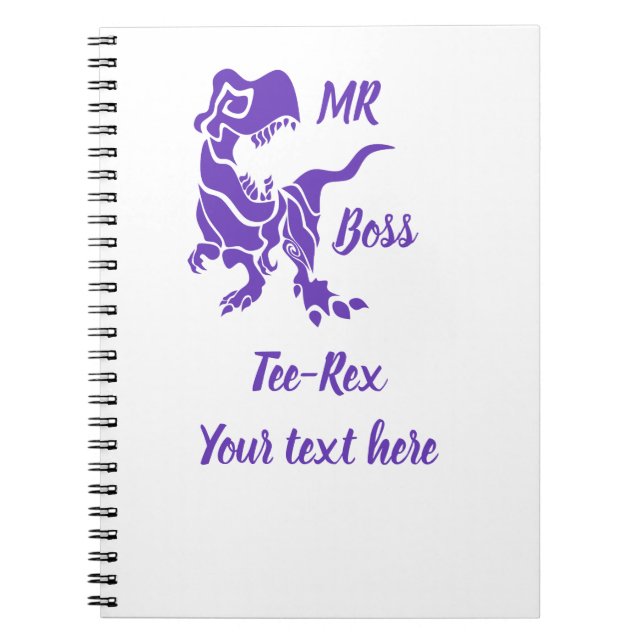 Caderno Espiral Purple Trex, o Dino Chefe (Frente)