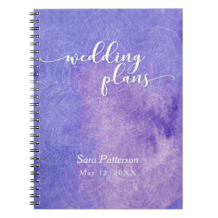 Caderno Espiral Purple Watercolor Mandala Bridal Planner 2