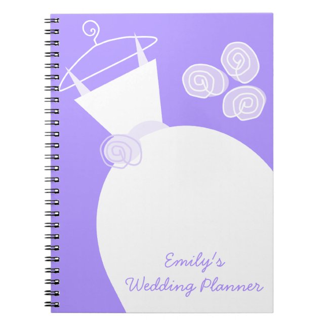 Caderno Espiral Púrpura de Casamento 'Planner de Casamento' (Frente)