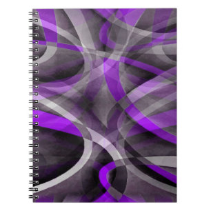 Caderno Espiral Púrpura e Cinza de Oitenta Vezes Retrospectiva